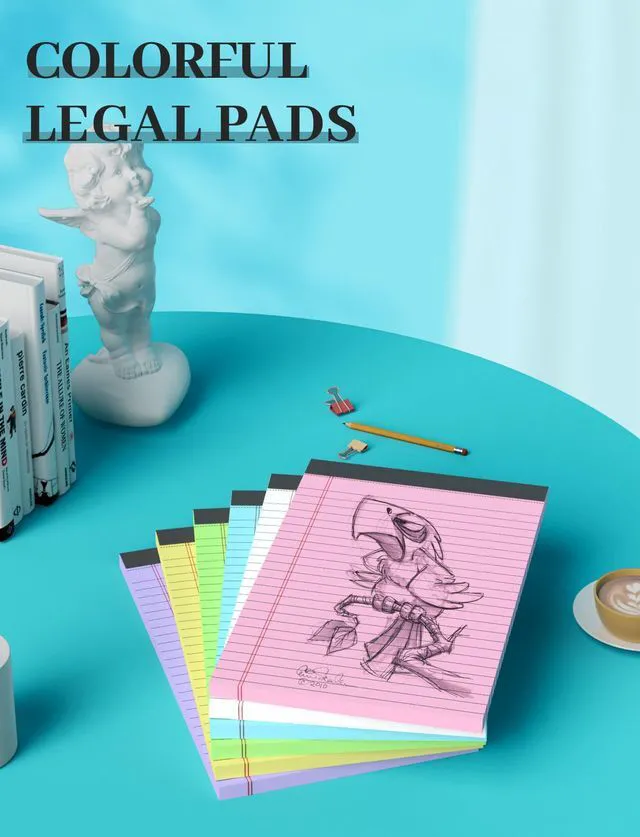 Alt view image 5 of 7 - 48 Pack Colored Note Pads 5x8, Pink Small Legal Pads 5x8 College Ruled Small legal Notepads Easy Tear-off, Perforated Lined Writing Pads 5x8, 30 Sheets Colored Mini Legal Pads for Office, School