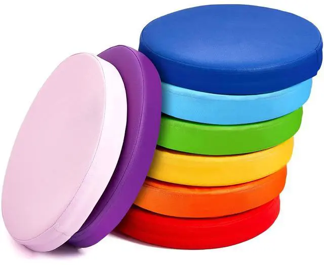 Main image of 8 Pcs Floor Cushions Kids, Classic Color, 13.8 x 13.8 x 2 Inch Extra Thick 2" Flexible Seating Classroom, Assorted Colored Floor Pillow, Soft Round Cushions for Kids Students Office School