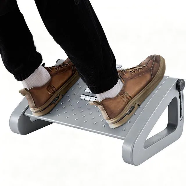 Main image of Foot Rest, Six Heights Adjustable Foot Rest Under Desk at Work Ergonomic Foots Stool for Under Office Desks, Under Desk Footrest with Foot Massage Roller, Chair Footrest - Gray