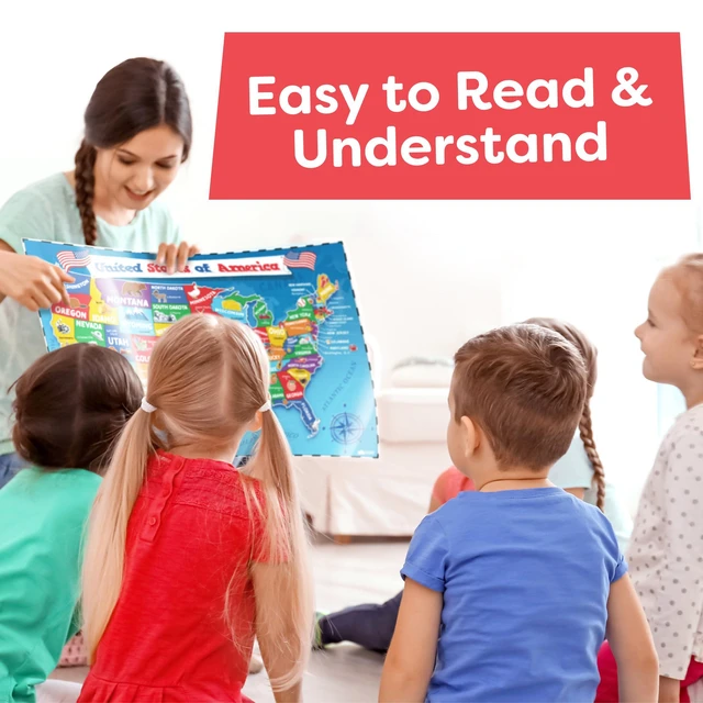 Alt view image 6 of 7 - United States and World Map For Kids Classroom Posters 2pc Set - 24 x 16 Waterproof US and World Map for Classroom Decor Posters - Teacher Classroom Must Haves - Homeschool Back to School Supplies