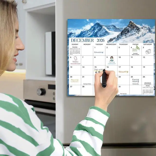 Alt view image 7 of 7 - 2026-2027 Magnetic Calendar for Refrigerator, Apr 2026-Dec 2027 21-Month Fridge Calendar 2026-2027 for Home Planning, Scheduling and Easy Organization, Global Attractions