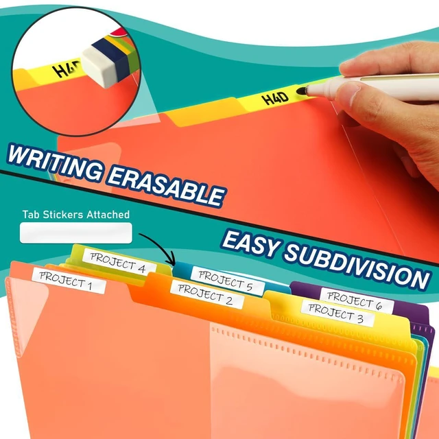 Alt view image 7 of 7 - 24 Pocket Poly Project Organizer, Multi Pocket Folder, Primary Colors Spiral, Multi-Subject, Letter Size