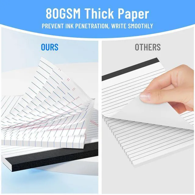 Alt view image 3 of 7 - 12pcs Legal Pads 8.5 x 11, White Notepads 8.5 x 11, Perforate College Ruled 30 Sheets/Pack, White Note Pads Clear Print Writing Pads of Paper, Legal Notepads Paper, Sturdy Back, Thick Paper
