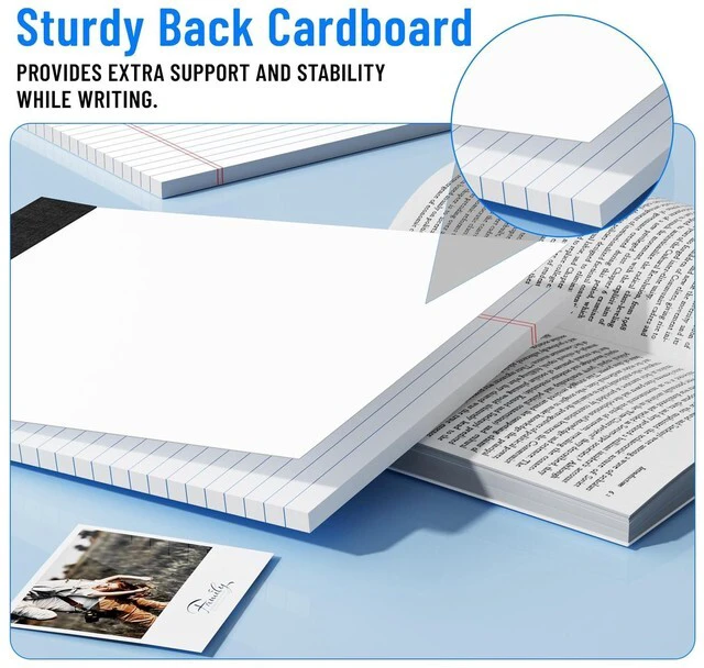 Alt view image 5 of 7 - 12pcs Legal Pads 8.5 x 11, White Notepads 8.5 x 11, Perforate College Ruled 30 Sheets/Pack, White Note Pads Clear Print Writing Pads of Paper, Legal Notepads Paper, Sturdy Back, Thick Paper