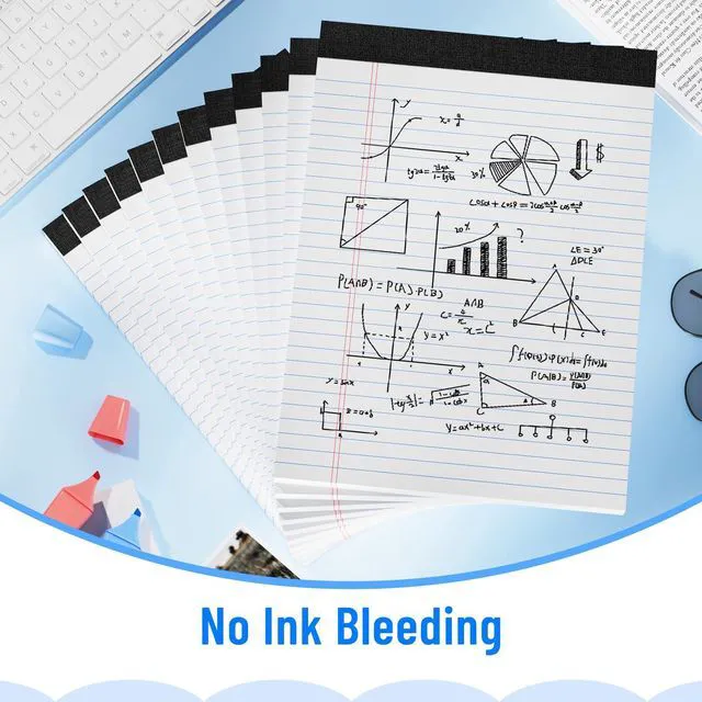 Alt view image 6 of 7 - 12pcs Legal Pads 8.5 x 11, White Notepads 8.5 x 11, Perforate College Ruled 30 Sheets/Pack, White Note Pads Clear Print Writing Pads of Paper, Legal Notepads Paper, Sturdy Back, Thick Paper