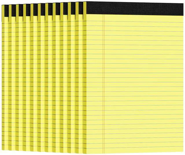 Main image of 12pcs Legal Pads 8.5 x 11, Yellow Notepads 8.5 x 11 Perforate College Ruled 30 Sheets/Pack, Yellow Note Pads Clear Print Writing Pads of Paper, Legal Notepads Paper, Sturdy Back, Thick Paper