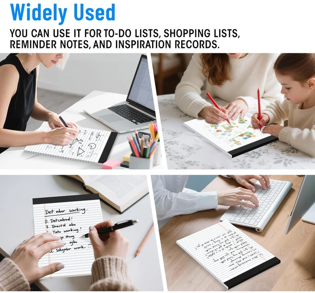 Alt view image 7 of 7 - 12pcs Legal Pads 8.5 x 11, White Notepads 8.5 x 11, Perforate College Ruled 30 Sheets/Pack, White Note Pads Clear Print Writing Pads of Paper, Legal Notepads Paper, Sturdy Back, Thick Paper