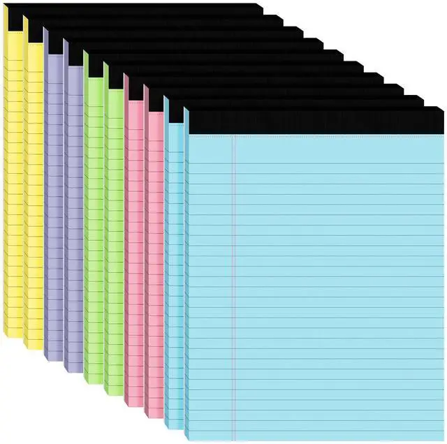 Main image of 10pcs Legal Pads 8.5 x 11, Color Notepads 8.5 x 11 In, Perforate Wide Ruled 30 Sheets/Pack, Colored Note Pads Clear Print Writing Pads of Paper, Legal Notepads Paper, Sturdy Back, Thick Paper