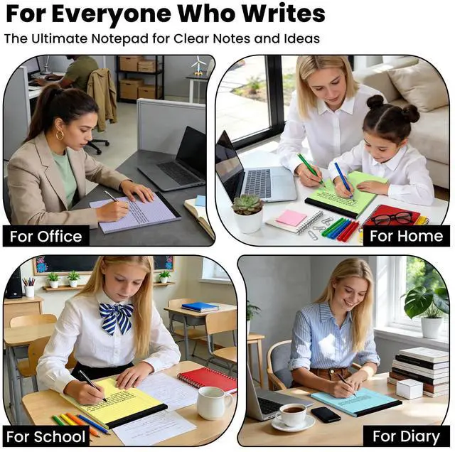 Alt view image 6 of 6 - 10pcs Legal Pads 8.5 x 11, Color Notepads 8.5 x 11 In, Perforate Wide Ruled 30 Sheets/Pack, Colored Note Pads Clear Print Writing Pads of Paper, Legal Notepads Paper, Sturdy Back, Thick Paper