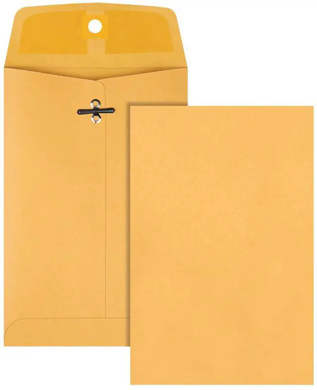 Alt view image 4 of 4 - 5 x 7-1/2 Clasp Envelopes, Clasp and Gummed Closures for Storing and Mailing, 28 lb Kraft Paper, 100 per Box (QUA37835)