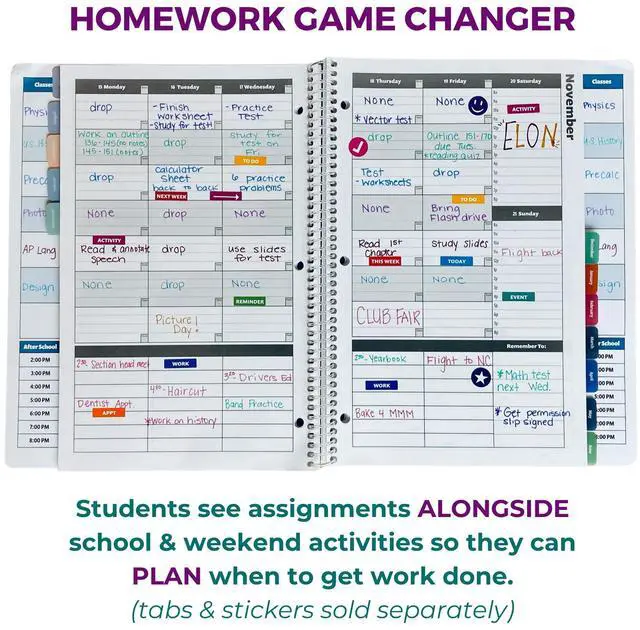 Alt view image 6 of 7 - Academic Planner 2026-2027 Student Planner 8.5 x11 White