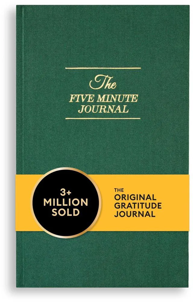 Main image of The Five Minute Journal, Original Daily Gratitude 2025, Reflection Manifestation for Mindfulness, Undated Daily with Gold Foiling, Plastic-Free, Green