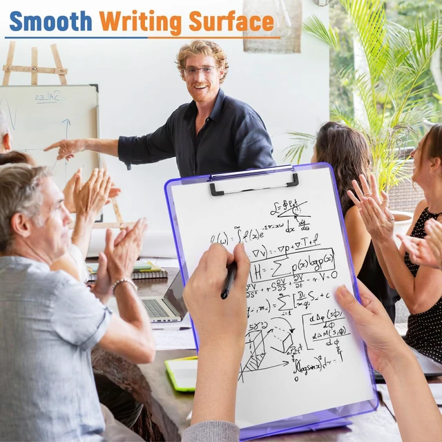 Alt view image 2 of 7 - Plastic Clipboards 20 Pack A4/Letter Size (8.5x11 Inch) - Transparent Colored Writing Boards with Low-Profile Clips & Hanging Loops, Lightweight & Sturdy for Office, School, Art Projects