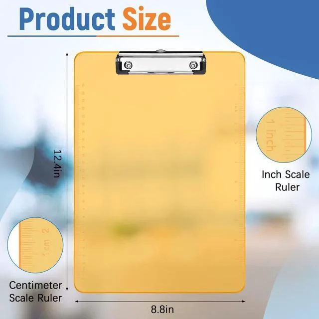 Alt view image 3 of 7 - Plastic Clipboards 20 Pack A4/Letter Size (8.5x11 Inch) - Transparent Colored Writing Boards with Low-Profile Clips & Hanging Loops, Lightweight & Sturdy for Office, School, Art Projects