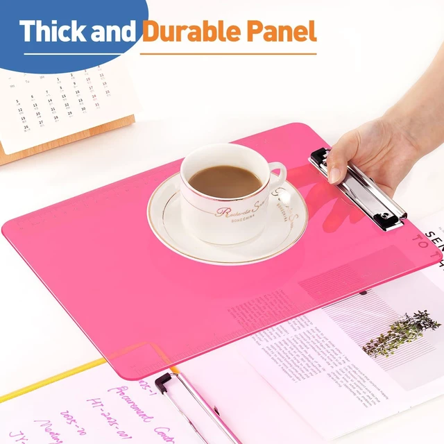 Alt view image 4 of 7 - Plastic Clipboards 20 Pack A4/Letter Size (8.5x11 Inch) - Transparent Colored Writing Boards with Low-Profile Clips & Hanging Loops, Lightweight & Sturdy for Office, School, Art Projects