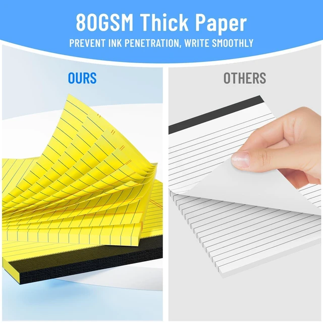 Alt view image 3 of 7 - 12pcs Legal Pads 8.5 x 11, Yellow Notepads 8.5 x 11 Perforate College Ruled 30 Sheets/Pack, Yellow Note Pads Clear Print Writing Pads of Paper, Legal Notepads Paper, Sturdy Back, Thick Paper