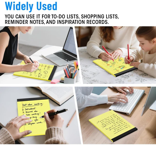 Alt view image 7 of 7 - 12pcs Legal Pads 8.5 x 11, Yellow Notepads 8.5 x 11 Perforate College Ruled 30 Sheets/Pack, Yellow Note Pads Clear Print Writing Pads of Paper, Legal Notepads Paper, Sturdy Back, Thick Paper