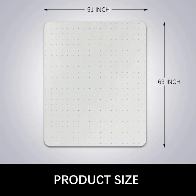 Alt view image 7 of 7 - Desk Chair Mat for Carpet, 51'' x 63'' Rectangle Transparent Mats for Chairs Good for Desks, Office and Home, Easy Glide, Protects Floors for Low and No Pile Carpeted Floors