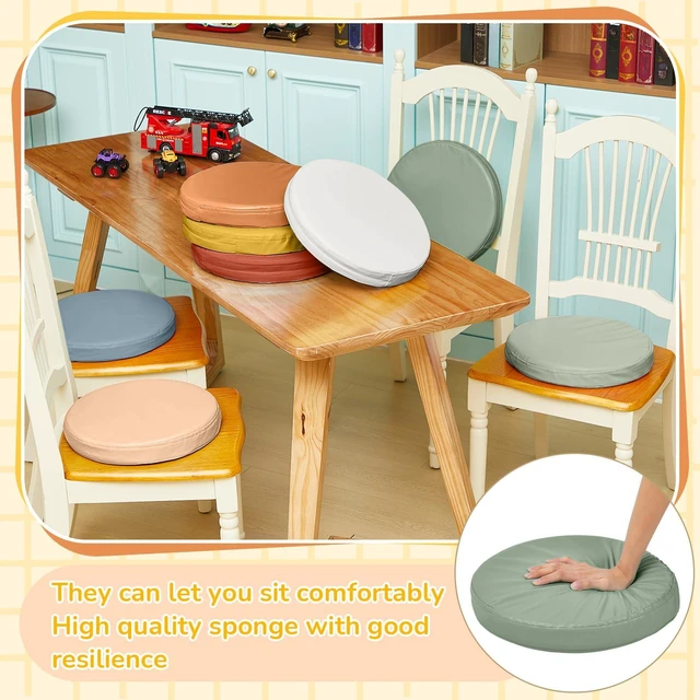 Alt view image 3 of 7 - 8 Pcs Floor Cushions Kids, Boho Color, 13.8 x 13.8 x 2 Inch Extra Thick 2" Flexible Seating Classroom, Assorted Colored Floor Pillow, Soft Round Cushions for Kids Students Office School