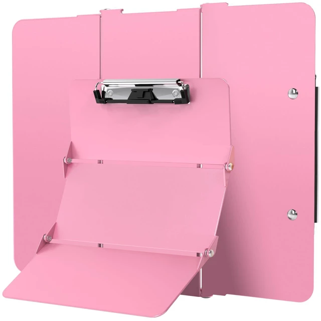 Main image of Nursing Clipboard Foldable Without Edition Cheat Charts, 3 Layers Aluminum, Nurse Board w/Low Profile Clip&Pen Clip Pocket, Pink
