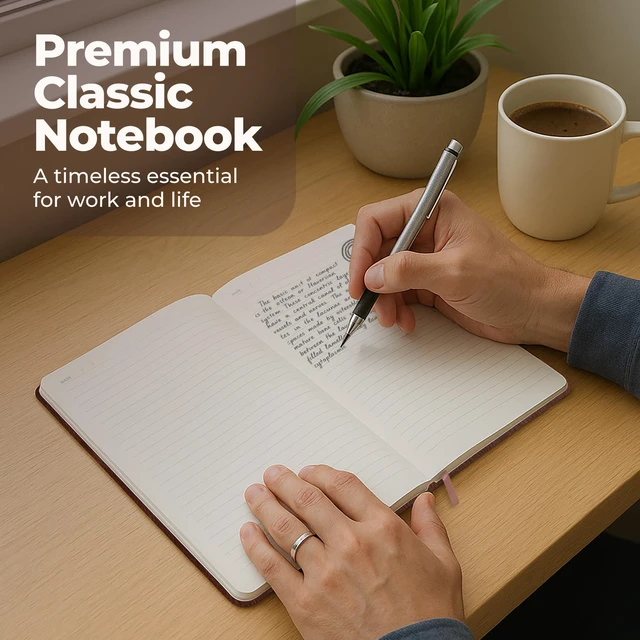 Alt view image 2 of 7 - 3 Pack A5 Lined Leather Journals for Writing - 300 Pages Each Notebook Thick hardcover journals for writing. Journal for men & women. Premium leather bound notebook for work & daily journaling