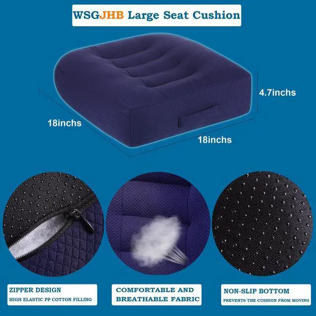 Alt view image 6 of 7 - Office Chair Cushion Pillow Adult Car Booster Seat Cushions Seat Cushions for Short People Effectively Increase Field of View Lower Back Fatigue Relief, for Home Anti-Slip 18x18x4.7"