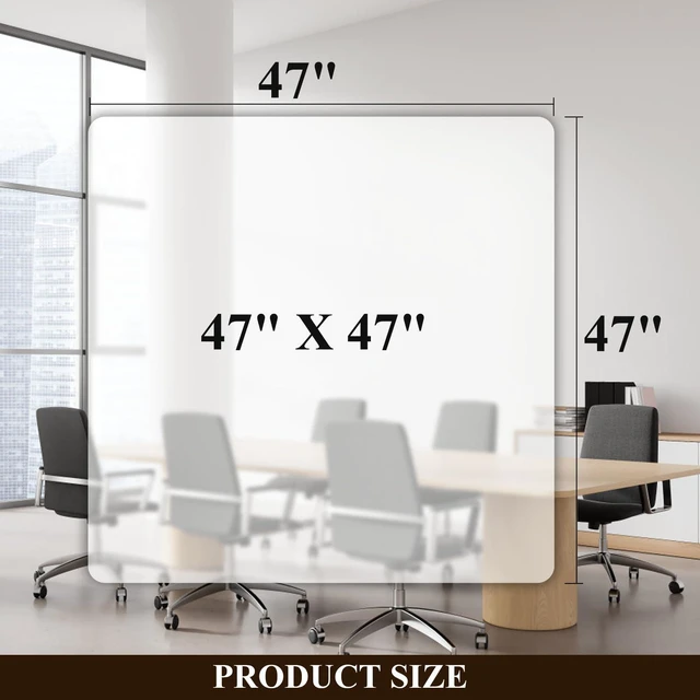 Alt view image 6 of 7 - Office Chair Mat for Hard Floors - 47''×47'',Heavy Duty Clear Wood/Tile Floor Protector PVC Transparent