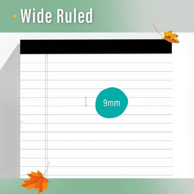 Alt view image 4 of 6 - 12 Pack Legal Pads 8.5 x 11 Note Pads 8.5 x 11 Inch Notepad 360 Sheets Writing Pads Wide Ruled Lined Paper Pads White Paper Note Pads 8.5 x 11 with 30 Sheets Per Legal Pad for School, Office, Home