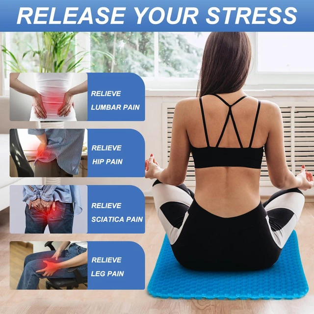 Alt view image 3 of 7 - Gel Seat Cushion for Long Sitting - 20" x 20" x 1.8" (Extra ThickSoft) Zero Gel Cushions for Pressure Relief, Honeycomb Gel Seat Cushion, Ergonomic Silicone Seat Cushion for People Over 140 lbs