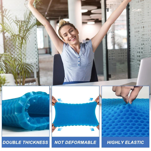 Alt view image 4 of 7 - Gel Seat Cushion for Long Sitting - 20" x 20" x 1.8" (Extra ThickSoft) Zero Gel Cushions for Pressure Relief, Honeycomb Gel Seat Cushion, Ergonomic Silicone Seat Cushion for People Over 140 lbs