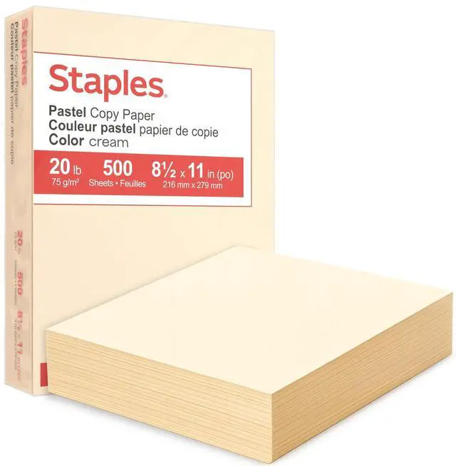 Main image of Pastel Recycled Copy Paper, Cream, 20 lb., 8.5x11, 500 Sheets 30% recycled multipurpose paper for printing documents, flyers, and forms