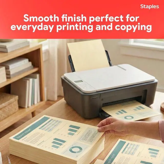 Alt view image 4 of 6 - Pastel Recycled Copy Paper, Cream, 20 lb., 8.5x11, 500 Sheets 30% recycled multipurpose paper for printing documents, flyers, and forms