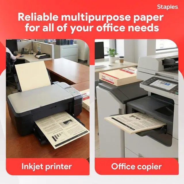 Alt view image 6 of 6 - Pastel Recycled Copy Paper, Cream, 20 lb., 8.5x11, 500 Sheets 30% recycled multipurpose paper for printing documents, flyers, and forms