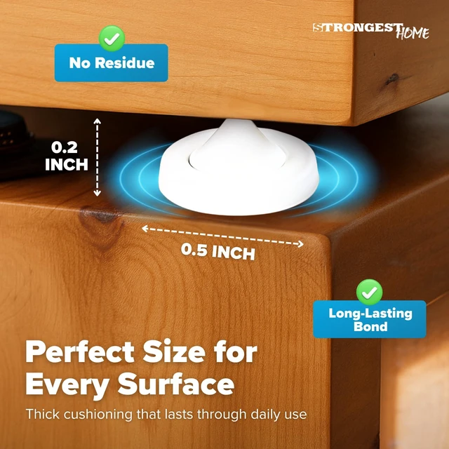 Alt view image 2 of 7 - Cabinet Door Bumper 200 Pack Clear Rubber - Self Adhesive Stoppers for Quiet Close Protection - Drawer Pads for Furniture and Surface Cushioning - 0.5 x 0.2 Inch