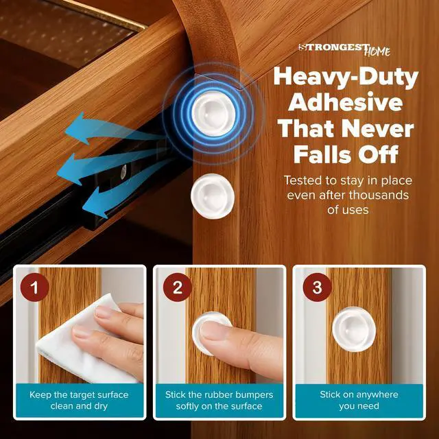 Alt view image 5 of 7 - Cabinet Door Bumper 200 Pack Clear Rubber - Self Adhesive Stoppers for Quiet Close Protection - Drawer Pads for Furniture and Surface Cushioning - 0.5 x 0.2 Inch