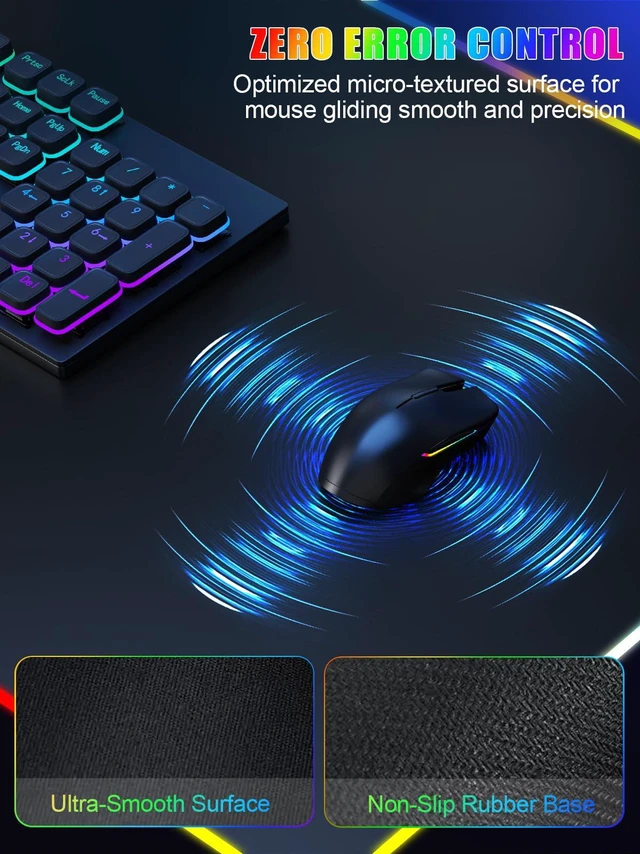 Alt view image 6 of 7 - Mouse Pad with Foldable Phone Holder & Wireless Charger, XXL RGB Gaming Mousepad 31.5"x15.8" Large Desk Mat for Keyboard, Black Desk Pad with Dual Qi Charging Station | 11 Colors 5 Modes | Waterproof