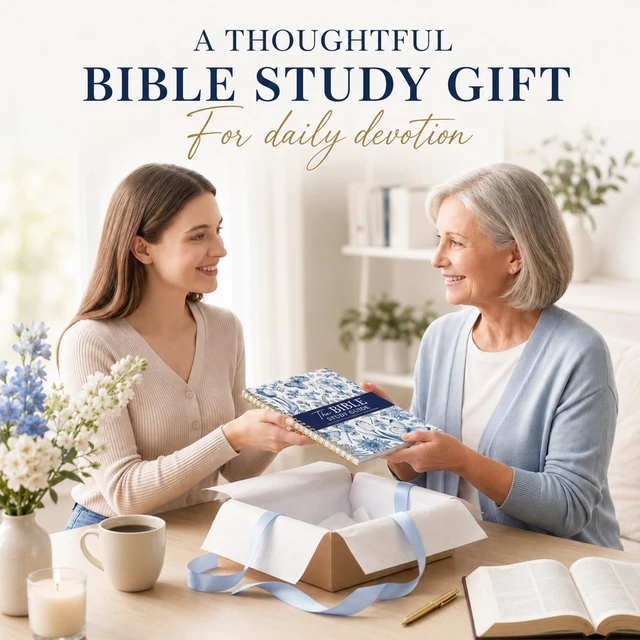 Alt view image 3 of 7 - Bible Study Guides 66 Pages Journal for Women, Spiral Notebook 8.5 x 11 French Blue Floral Prayer Devotional Supplies - Saint Label with Reflection Note, Prayer Prompt, Christian Gift Idea