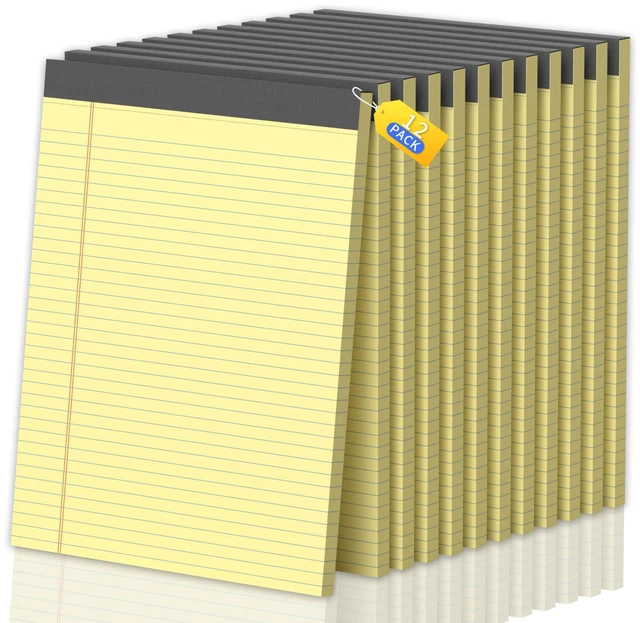 Main image of Legal Pads 8.5 X11, Narrow Ruled Notepads, 12 Pack, 50 Sheet/Pad Yellow Legal Pads, Tear Off Notepad, Perforated Writing Pad, Notebook Paper College Ruled, Notepads For Office Home School