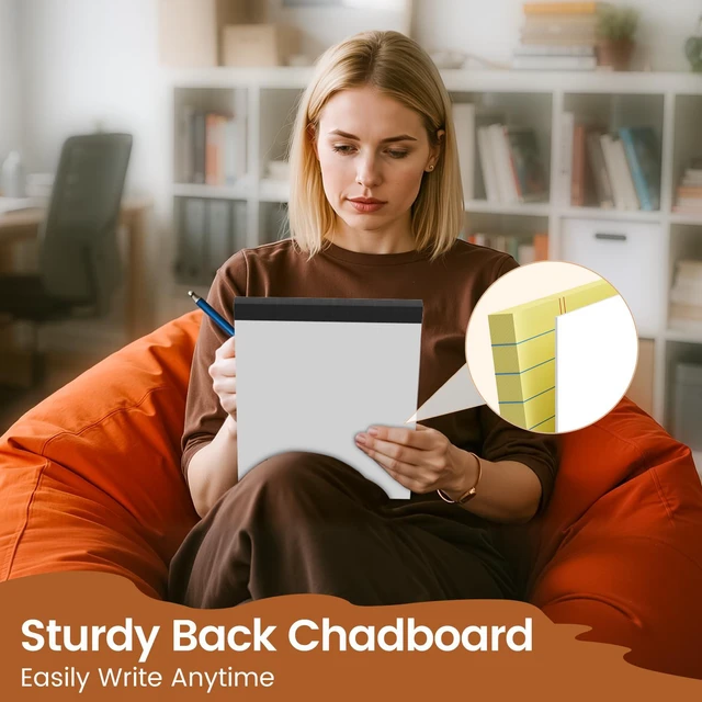 Alt view image 5 of 6 - Legal Pads 8.5 X11, Narrow Ruled Notepads, 6 Pack, 50 Sheet/Pad Yellow Legal Pads, Tear Off Notepad, Perforated Writing Pad, Notebook Paper College Ruled, Notepads For Office Home School