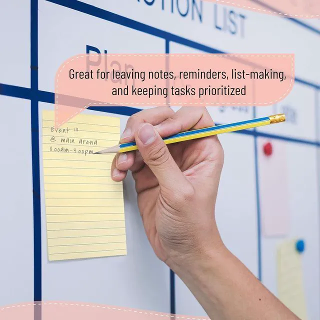 Alt view image 5 of 6 - Lined Sticky Notes, 4" x 6", 24 Pads, 45 Sheets/Pad Bulk Sticky Notes with Lines, Ruled Stickies, Memo Pads, Self-Stick Note Pad for Office, School, Home, Study & Organization