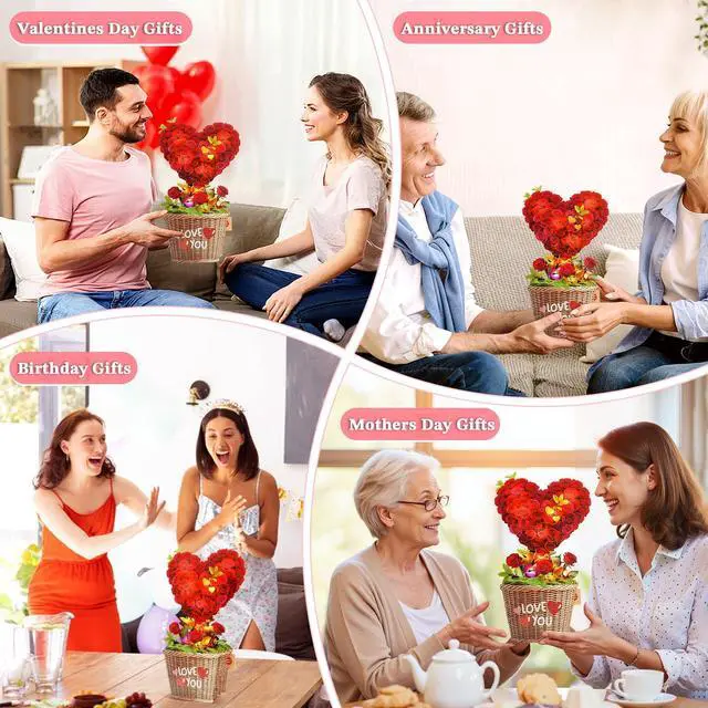 Alt view image 7 of 7 - Birthday Card with MUSIC & LIGHTS,3D Pop Up Heart Bouquet For Women 10 Inch Life Size, Play Romantic Music, Lights Dance, Paper Forever Flower, Anniversary Cards/Gift For Wife Mother Girlfriend
