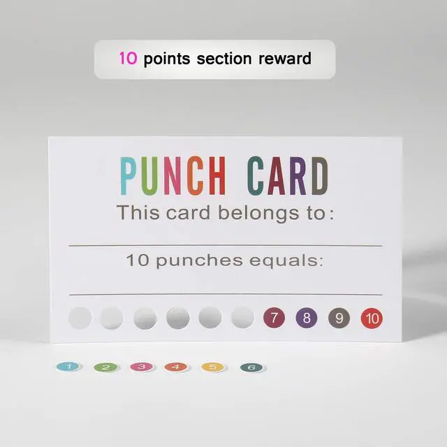 Alt view image 4 of 6 - Punch Cards (Pack of 400) Reward Punch Cards for Classroom Behavior Incentive Awards for Kids Students Teachers Home Classroom School Business Loyalty Gift Card - 3.5" x 2"