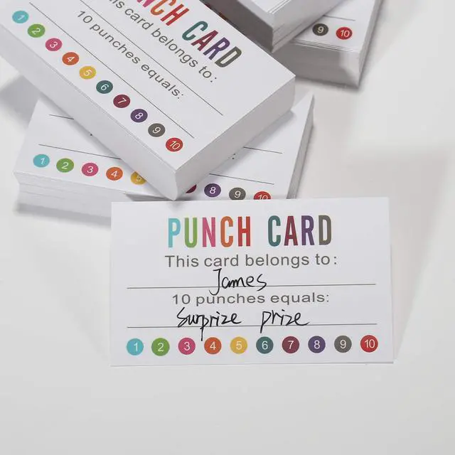 Alt view image 5 of 6 - Punch Cards (Pack of 400) Reward Punch Cards for Classroom Behavior Incentive Awards for Kids Students Teachers Home Classroom School Business Loyalty Gift Card - 3.5" x 2"