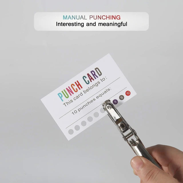 Alt view image 3 of 6 - Punch Cards (Pack of 400) Reward Punch Cards for Classroom Behavior Incentive Awards for Kids Students Teachers Home Classroom School Business Loyalty Gift Card - 3.5" x 2"
