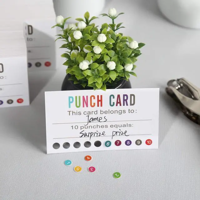 Alt view image 6 of 6 - Punch Cards (Pack of 400) Reward Punch Cards for Classroom Behavior Incentive Awards for Kids Students Teachers Home Classroom School Business Loyalty Gift Card - 3.5" x 2"