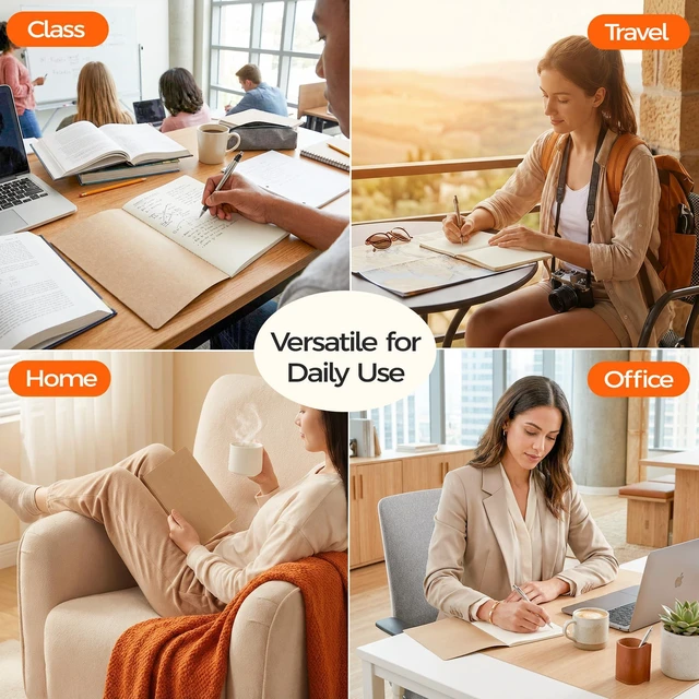 Alt view image 7 of 7 - 200 Pack Blank Kraft Notebooks A5, Wholesale Bulk Unlined Journals 80gsm Paper, 60 Pages, 8.3x5.5 Inches Softcover For School, Office, Events & Institutional Supply