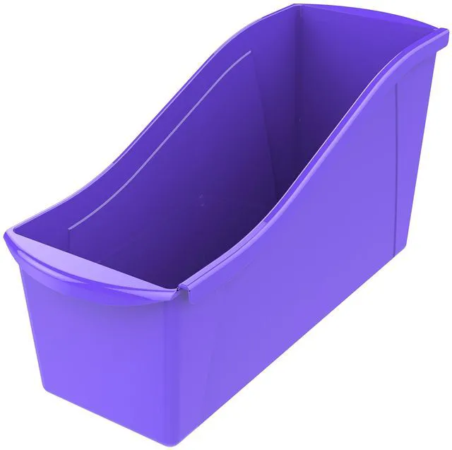 Alt view image 2 of 7 - Large Book Bin, Interlocking Plastic Organizer for Home, Office and Classroom, Purple, 6-Pack (71103A06C)