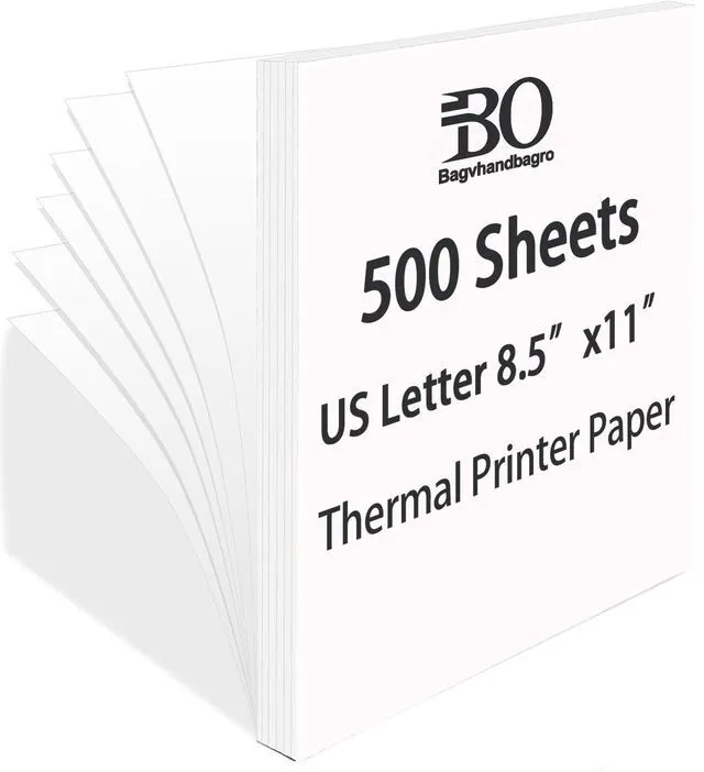 Main image of 500 Sheets Single Thermal Paper 8.5 x 11 for Thermal Printers, BPA-Free US Letter Size Single Thermal Printing Paper, Quick-Dry, Inkless Printing for N80, PD-A4, Most Inkless and Portable Printers