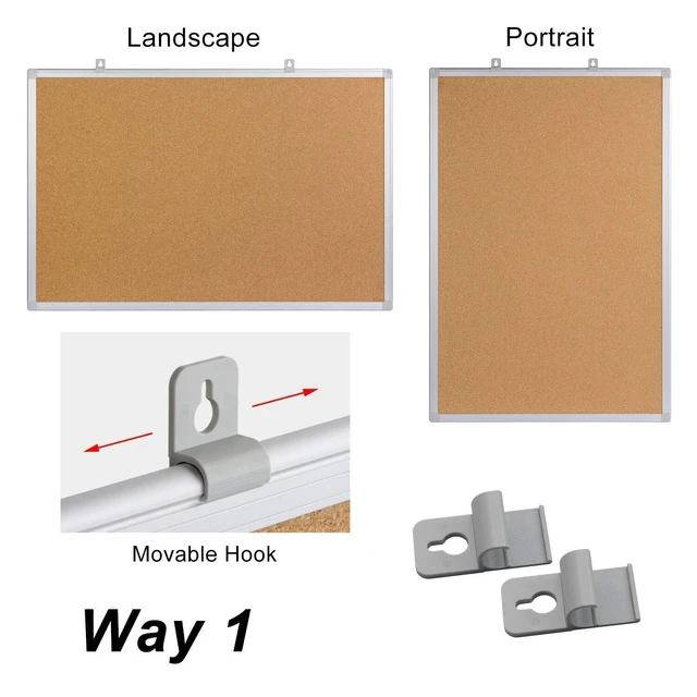 Alt view image 6 of 7 - Bulletin Board 36 x 48, Silver Aluminium Framed 4x3 Large Wall Mounted Cork Office Notice Pin Board