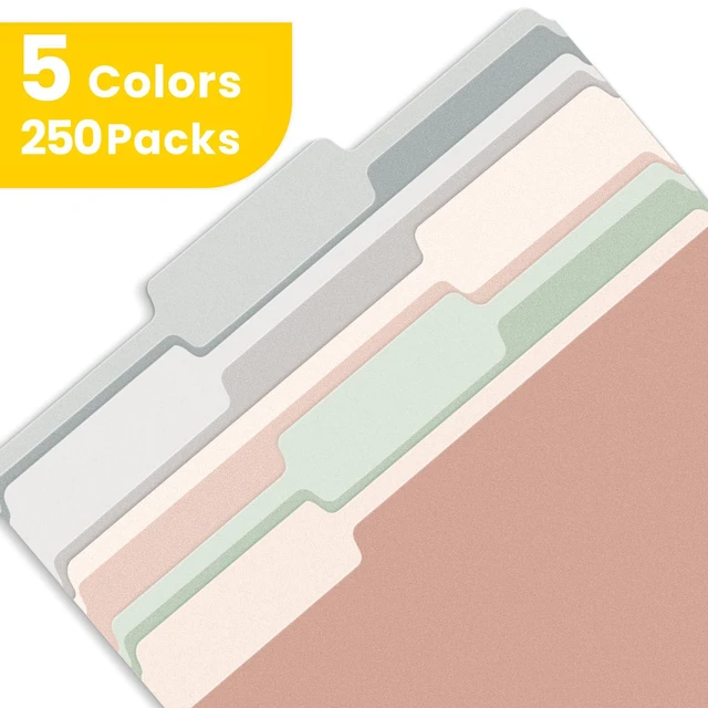 Alt view image 2 of 6 - File Folders Letter Size Pastel Colors, 250 Pack Manilla Folders 8.5 x 11 1/3-Cut Tabs, Colored File Folders Office Home School for Documents Files Paper